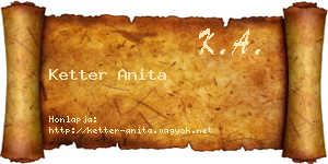 Ketter Anita névjegykártya