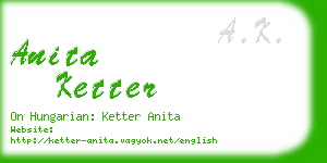anita ketter business card